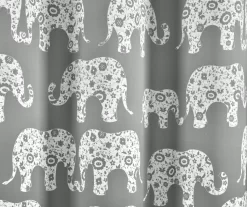 Elephant Parade Gray Room-Darkening Grommet Curtain Panel Pair, (84") -Home Decor Store 810468420 5