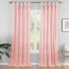 Priya Pink Semi-Sheer Tab Top Curtain Panel, (95")