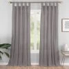 Priya Gray Semi-Sheer Tab Top Curtain Panel, (95")