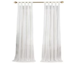 Priya White Semi-Sheer Tab Top Curtain Panel, (95") 9 Priya White Semi-Sheer Tab Top Curtain Panel, (95") -Home Decor Store 810474128 4