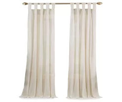Priya Natural Semi-Sheer Tab Top Curtain Panel, (63") -Home Decor Store 810474130 4