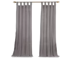 Priya Gray Semi-Sheer Tab Top Curtain Panel, (63") 9 Priya Gray Semi-Sheer Tab Top Curtain Panel, (63") -Home Decor Store 810474134 4