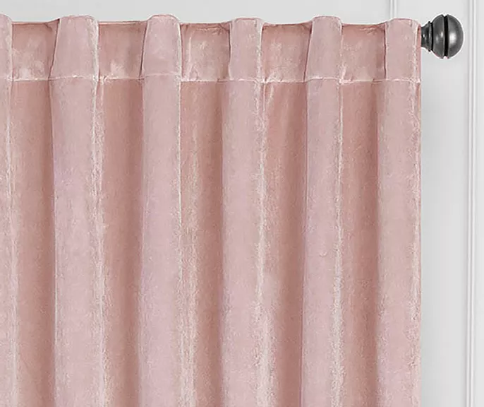 Harper Blush Velvet Blackout Rod Pocket Curtain Panel, (95") 2 Harper Blush Velvet Blackout Rod Pocket Curtain Panel, (95") - Image 2
