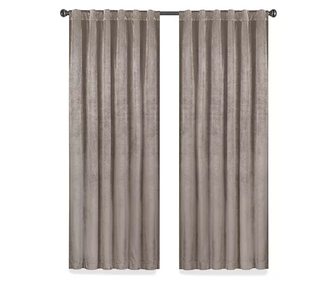 Harper Mushroom Velvet Blackout Rod Pocket Curtain Panel, (108") 4 Harper Mushroom Velvet Blackout Rod Pocket Curtain Panel, (108") - Image 4