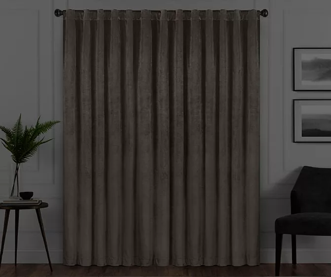 Harper Mushroom Velvet Blackout Rod Pocket Curtain Panel, (108") 6 Harper Mushroom Velvet Blackout Rod Pocket Curtain Panel, (108") - Image 6