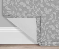 Nora Botanical Gray Blackout Rod Pocket Curtain Panel, (84") 11 Nora Botanical Gray Blackout Rod Pocket Curtain Panel, (84") -Home Decor Store 810474958 3