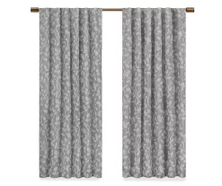 Nora Botanical Gray Blackout Rod Pocket Curtain Panel, (84") 12 Nora Botanical Gray Blackout Rod Pocket Curtain Panel, (84") -Home Decor Store 810474958 4