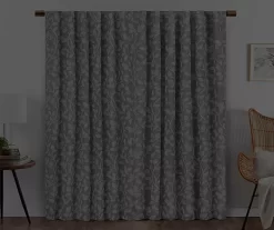 Nora Botanical Gray Blackout Rod Pocket Curtain Panel, (84") 14 Nora Botanical Gray Blackout Rod Pocket Curtain Panel, (84") -Home Decor Store 810474958 6