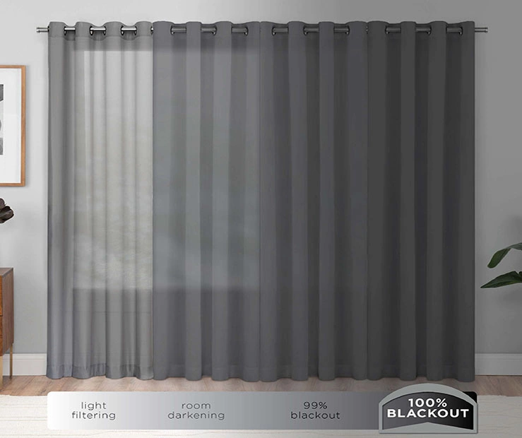 Nora Botanical Gray Blackout Rod Pocket Curtain Panel, (84") 8 Nora Botanical Gray Blackout Rod Pocket Curtain Panel, (84") - Image 8