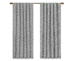 Nora Botanical Gray Blackout Rod Pocket Curtain Panel, (63") 12 Nora Botanical Gray Blackout Rod Pocket Curtain Panel, (63") -Home Decor Store 810475043 4