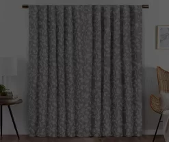 Nora Botanical Gray Blackout Rod Pocket Curtain Panel, (63") 14 Nora Botanical Gray Blackout Rod Pocket Curtain Panel, (63") -Home Decor Store 810475043 6