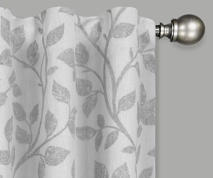 Nora Botanical White Blackout Rod Pocket Curtain Panel, (63") 2 Nora Botanical White Blackout Rod Pocket Curtain Panel, (63") - Image 2