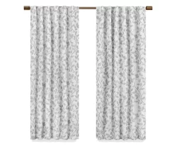 Nora Botanical White Blackout Rod Pocket Curtain Panel, (63") 12 Nora Botanical White Blackout Rod Pocket Curtain Panel, (63") -Home Decor Store 810475047 4