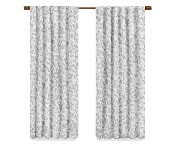 Nora Botanical White Blackout Rod Pocket Curtain Panel, (63") 4 Nora Botanical White Blackout Rod Pocket Curtain Panel, (63") - Image 4