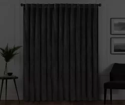 Harper Charcoal Velvet Blackout Rod Pocket Curtain Panel, (95") 14 Harper Charcoal Velvet Blackout Rod Pocket Curtain Panel, (95") -Home Decor Store 810475062 6