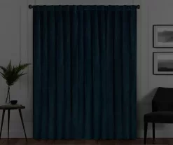 Harper Teal Velvet Blackout Rod Pocket Curtain Panel, (84") 14 Harper Teal Velvet Blackout Rod Pocket Curtain Panel, (84") -Home Decor Store 810475065 6