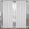 Nora White Blackout Rod Pocket Curtain Panel, (95")