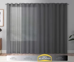 Peconic Chocolate Blackout Grommet Curtain Panel, (63") -Home Decor Store 810475405 8