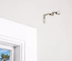 Brushed Nickel Adjustable Double Curtain Rod Brackets, 2-Pack -Home Decor Store 810489230 2