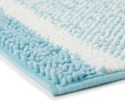 Aqua & White Stripe Chenille 2-Piece Bath Rug Set -Home Decor Store 810489289 3