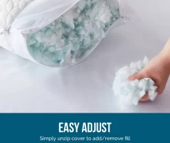 Fiber & Shredded Memory Foam Pillow With Zippered Inner Cover, 2-Pack -Home Decor Store 810490764 810490765 810490766 810490767 810490768 810490769 3