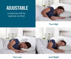 Fiber & Shredded Memory Foam Pillow With Zippered Inner Cover, 2-Pack -Home Decor Store 810490764 810490765 810490766 810490767 810490768 810490769 4