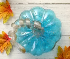 4" Blue Glass Pumpkin -Home Decor Store 810491565 A0 4
