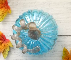 5" Blue Speckled Glass Pumpkin -Home Decor Store 810491578 A0 5