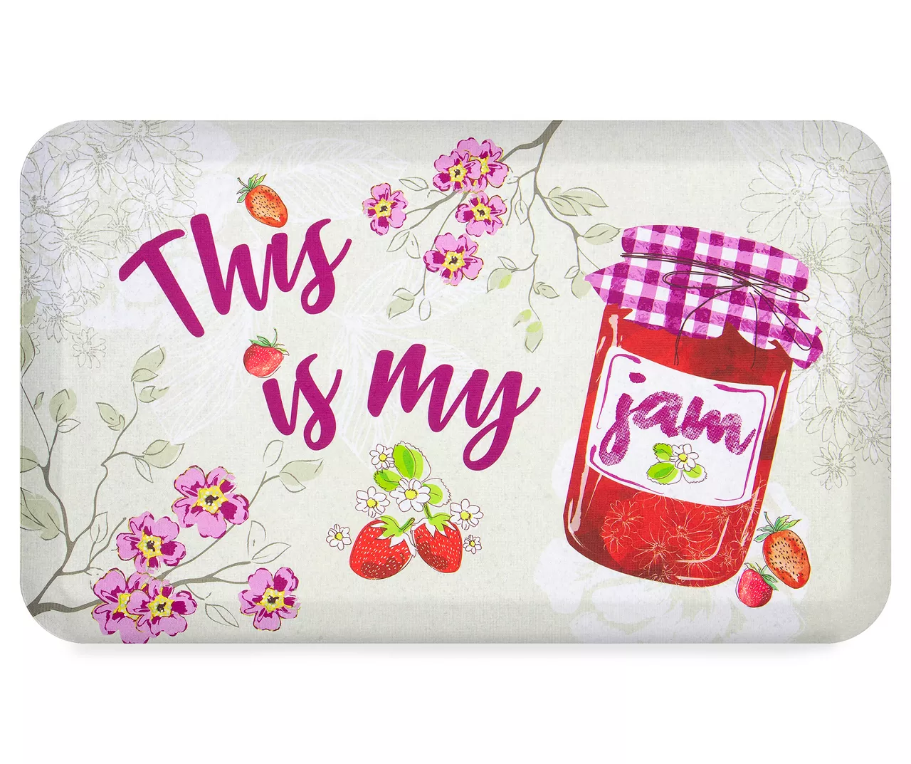 "This Is My Jam" Jar Print Kitchen Mat, (18" X 30") 1 "This Is My Jam" Jar Print Kitchen Mat, (18" X 30")