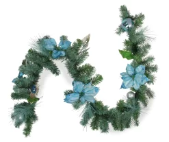 Northlight 6' Peacock Feather & Poinsettia Garland
