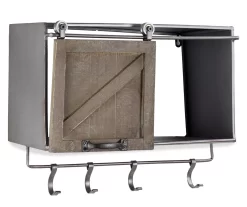 Rustic Sliding Barn Door Storage Rack