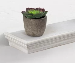 White Crown Molding 4-Piece Floating Shelves Set -Home Decor Store 810509317 4