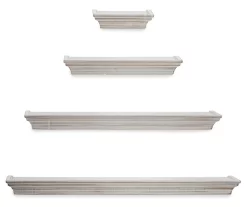 White Crown Molding 4-Piece Floating Shelves Set -Home Decor Store 810509317 5