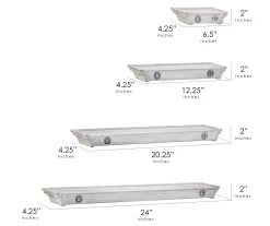 White Crown Molding 4-Piece Floating Shelves Set -Home Decor Store 810509317 6