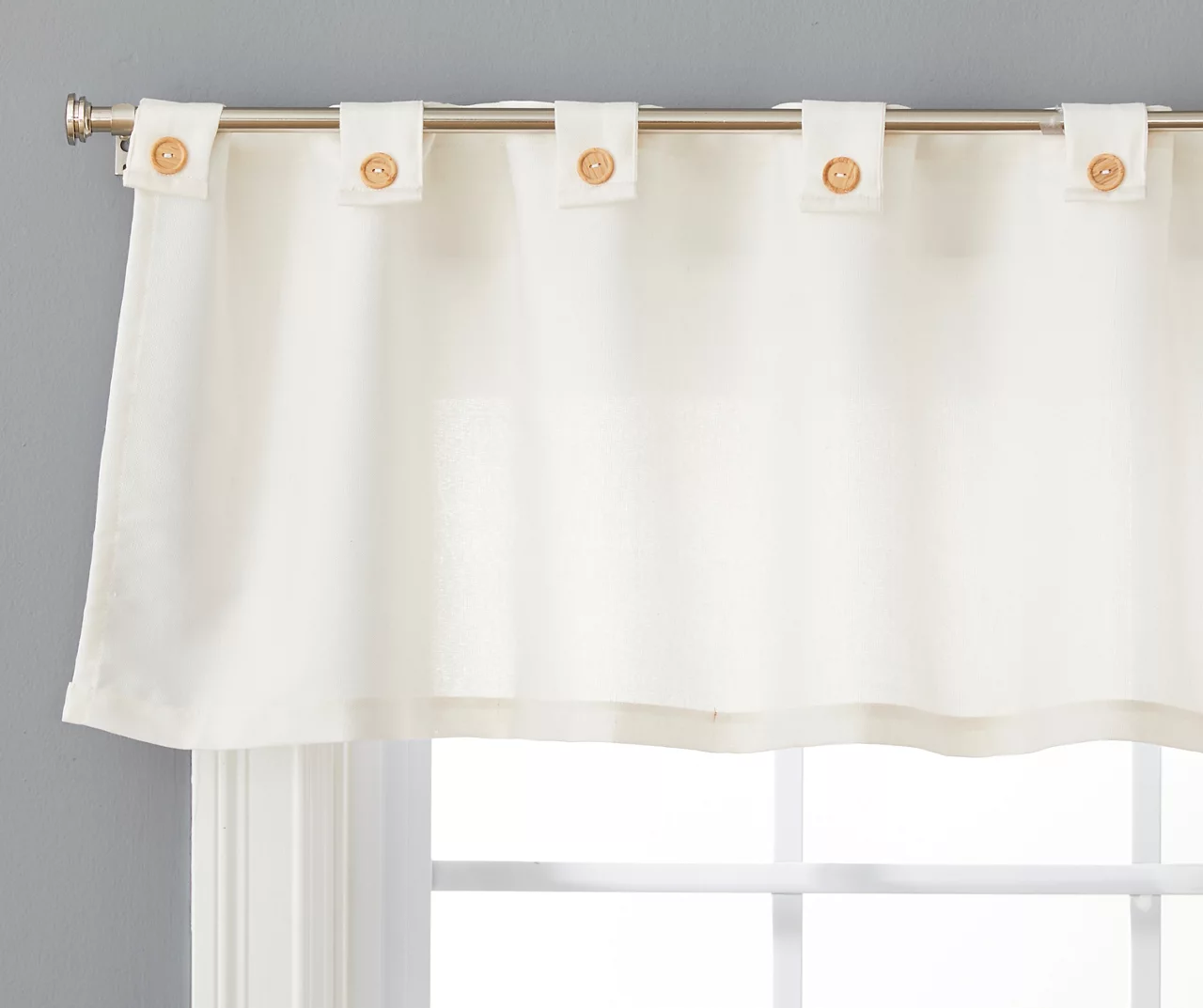 Ivory Valance & Tier 3-Piece Curtain Set 2 Ivory Valance & Tier 3-Piece Curtain Set - Image 2
