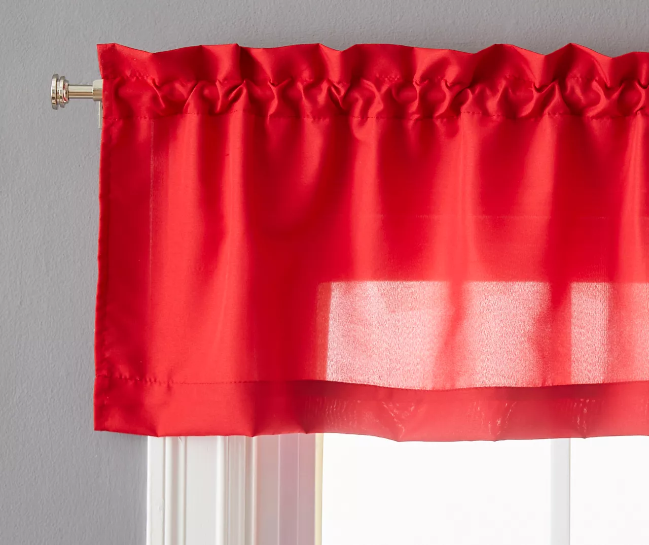 Red Marla Valance & Tier 3-Piece Curtain Set 2 Red Marla Valance & Tier 3-Piece Curtain Set - Image 2