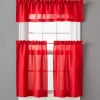 Red Marla Valance & Tier 3-Piece Curtain Set