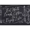 Real Living "Eat Well" Black & White Chalk Print Soft Step Kitchen Mat