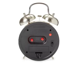 Sharp Brushed Nickel Twin Bell Alarm Clock -Home Decor Store 810514648 3