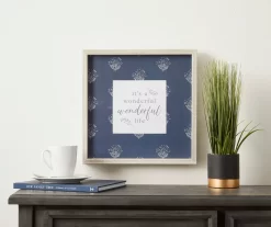 "A Wonderful Life" Blue & Natural Framed Plaque -Home Decor Store 810514756 2