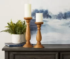 Wooden Pillar Candle Holder, (13") -Home Decor Store 810515234 810515233 2