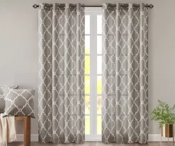 Sereno Fretwork Light-Filtering Grommet Curtain Panel -Home Decor Store 810517992 810517993 810517994 12