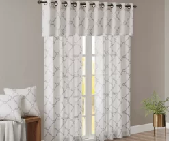 Sereno Fretwork Ivory Light-Filtering Grommet Curtain Panel, (63") 22 Sereno Fretwork Ivory Light-Filtering Grommet Curtain Panel, (63") -Home Decor Store 810517995 810517996 810517998 10 1