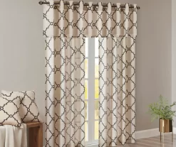 Sereno Fretwork Khaki Light-Filtering Grommet Curtain Panel, (63") -Home Decor Store 810518000 810518001 810518002 10