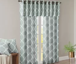 Sereno Fretwork Seafoam Light-Filtering Grommet Curtain Panel, (63") -Home Decor Store 810518004 810518005 810518006 10