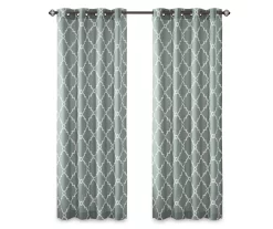 Sereno Fretwork Seafoam Light-Filtering Grommet Curtain Panel, (84") -Home Decor Store 810518004 810518005 810518006 11 1