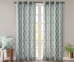 Sereno Fretwork Light-Filtering Grommet Curtain Panel -Home Decor Store 810518004 810518005 810518006