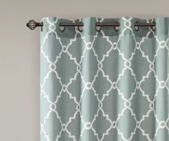 Sereno Fretwork Seafoam Light-Filtering Grommet Curtain Panel, (84") -Home Decor Store 810518004 810518005 810518006 3 1
