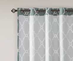 Sereno Fretwork Seafoam Light-Filtering Grommet Curtain Panel, (84") -Home Decor Store 810518004 810518005 810518006 4 1