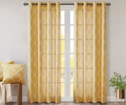 Sereno Fretwork Light-Filtering Grommet Curtain Panel -Home Decor Store 810518008 810518009 810518010